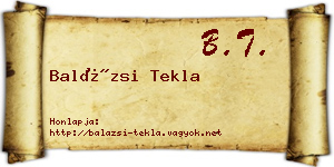 Balázsi Tekla névjegykártya